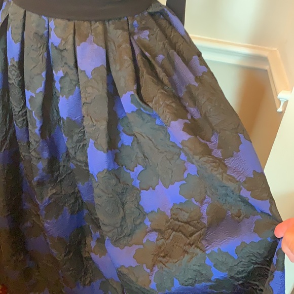 NWT Betsy & Adams Gorgeous Blue Black Floral Gown - Picture 2 of 10